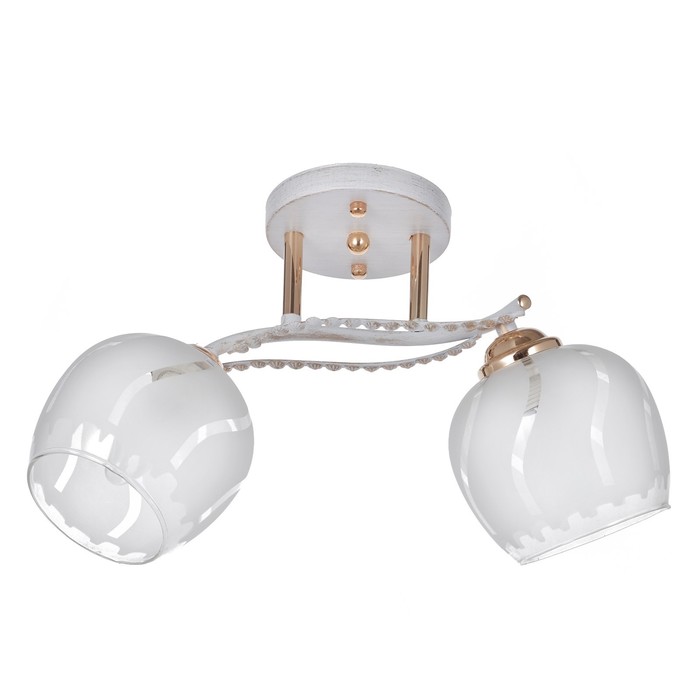 Люстра "Сандра" 2x40Вт E27 золото-белый 40х14х24см.