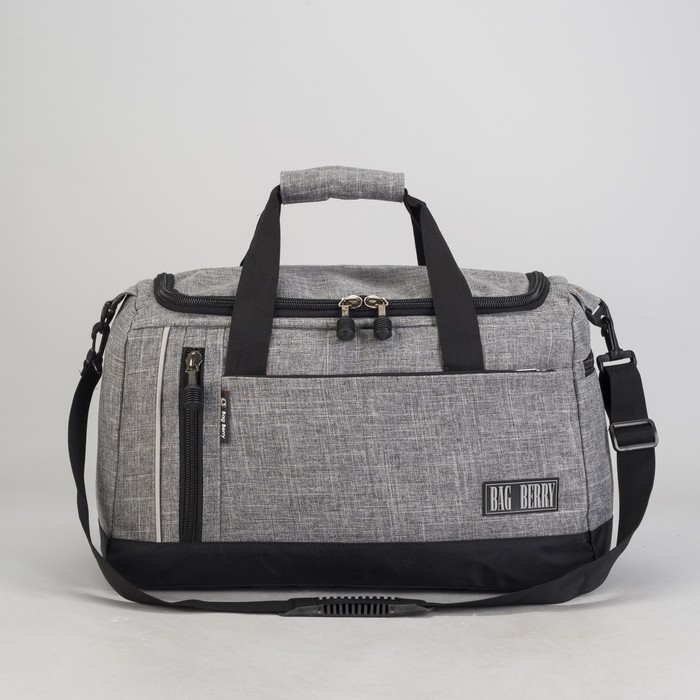 Сумка дорожная, отдел на молнии, 2 наружных кармана, цвет серый/джинса