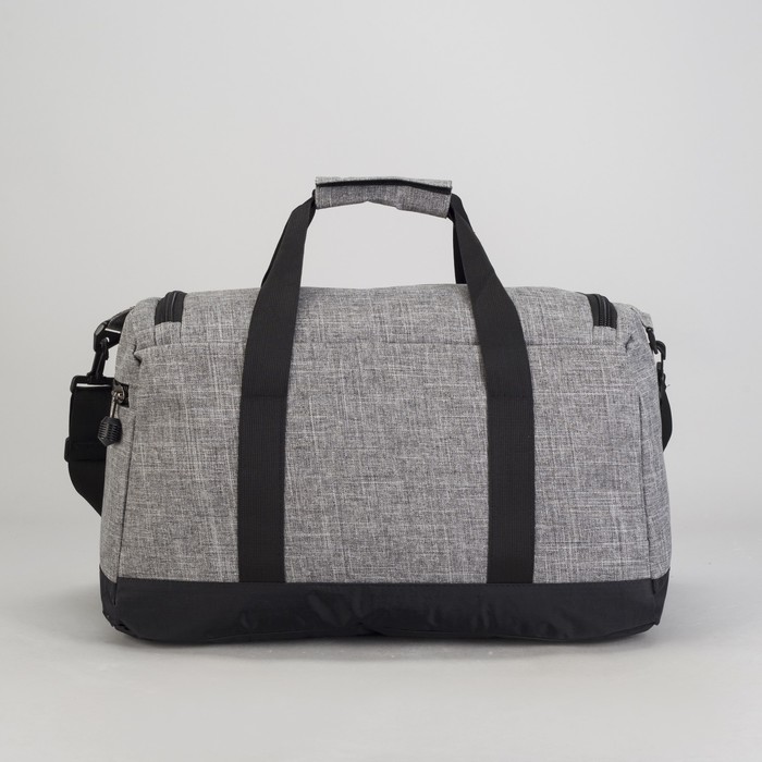 Сумка дорожная, отдел на молнии, 2 наружных кармана, цвет серый/джинса