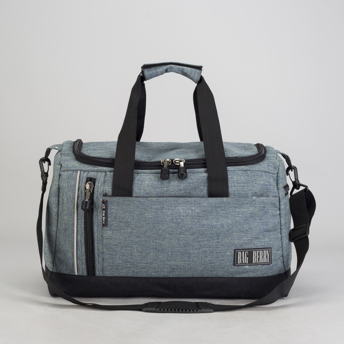 Сумка дорожная, отдел на молнии, 2 наружных кармана, джинса