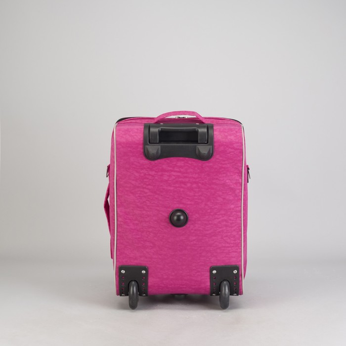 Чемодан "Замок", отдел на молнии, наружный карман, 2 колеса, розовый