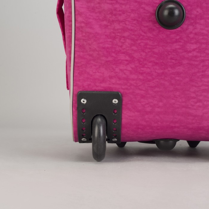 Чемодан "Замок", отдел на молнии, наружный карман, 2 колеса, розовый