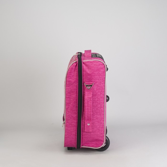 Чемодан "Зверушки", отдел на молнии, наружный карман, 2 колеса, цвет розовый
