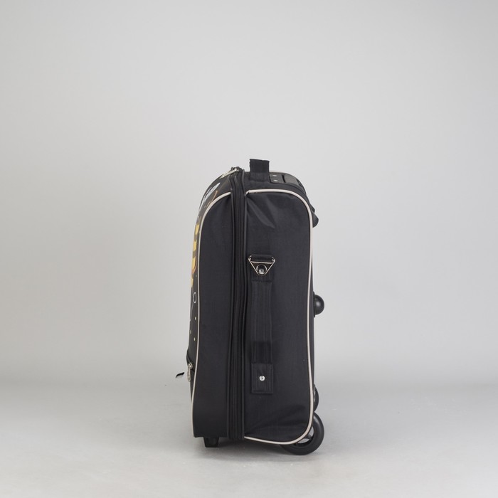 Чемодан "Космонавт", отдел на молнии, наружный карман, 2 колеса, цвет чёрный