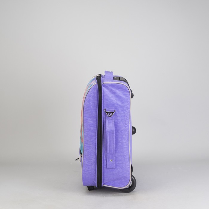Чемодан "Принцесса у замка", отдел на молнии, наружный карман, 2 колеса, цвет сиреневый