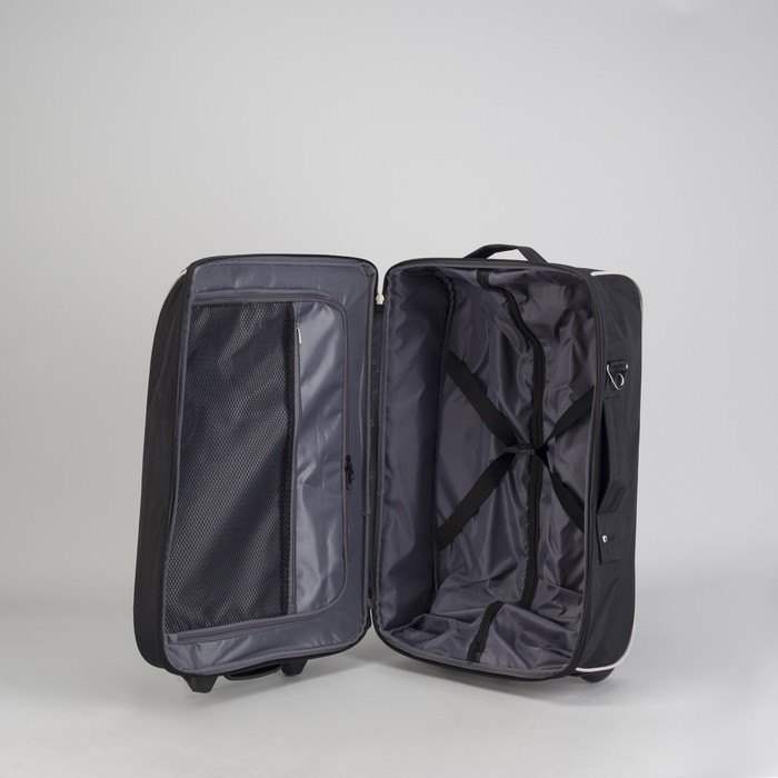 Чемодан малый "Клетка", 20", отдел на молнии, наружный карман, 2 колеса, цвет красный/чёрный