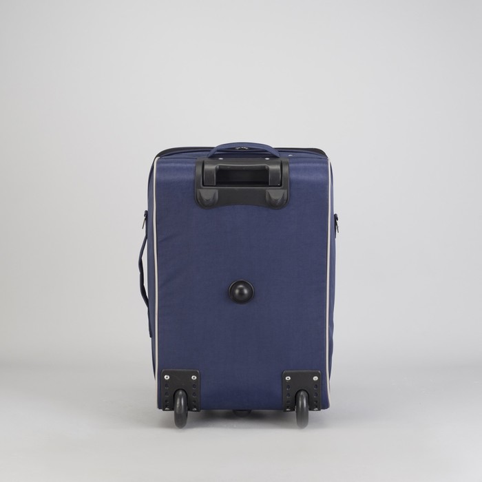 Чемодан малый "Клетка", 20", отдел на молнии, наружный карман, 2 колеса, цвет синий