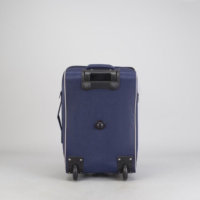 Чемодан малый "Узоры", 20", отдел на молнии, наружный карман, 2 колеса, цвет синий