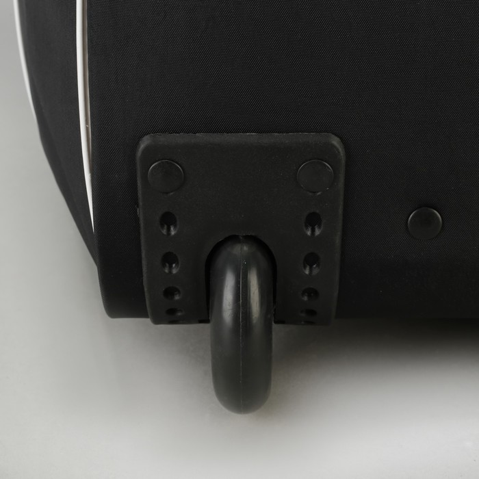 Сумка дорожная на колёсах, отдел на молнии, с расширением, наружный карман, цвет чёрный