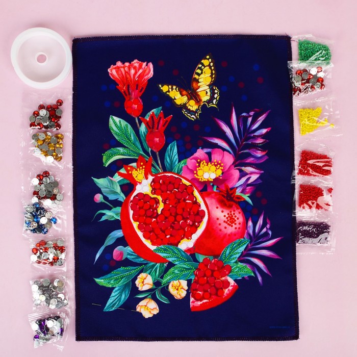 Вышивка стразами и бисером "Гранат", 35*25 см