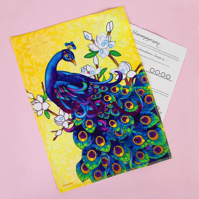 Вышивка стразами и бисером "Павлин", 35*25 см