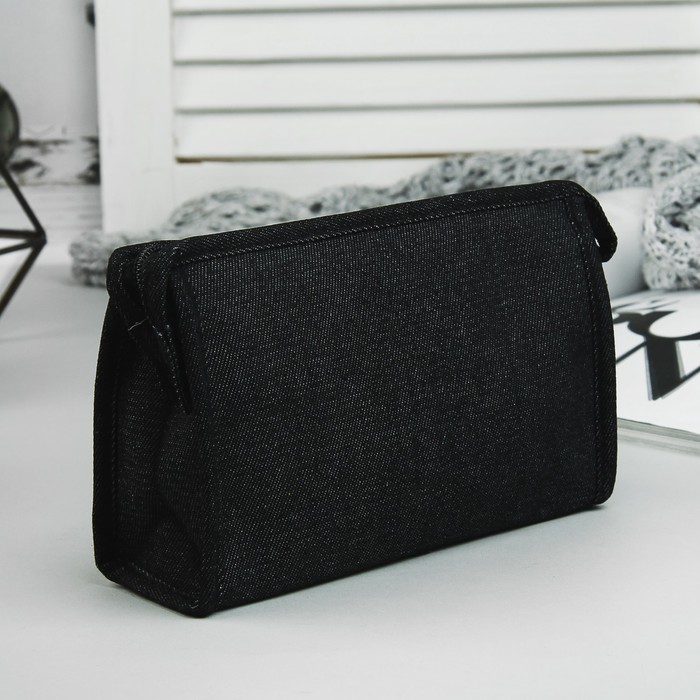 Косметичка "Джинс", отдел на молнии, цвет чёрный