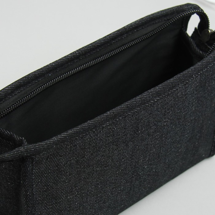 Косметичка "Джинс", отдел на молнии, цвет чёрный