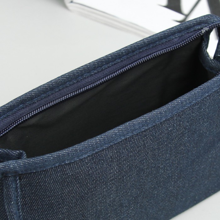 Косметичка "Джинс", отдел на молнии, цвет синий