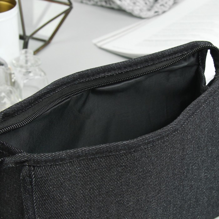 Косметичка "Джинс", отдел на молнии, цвет чёрный