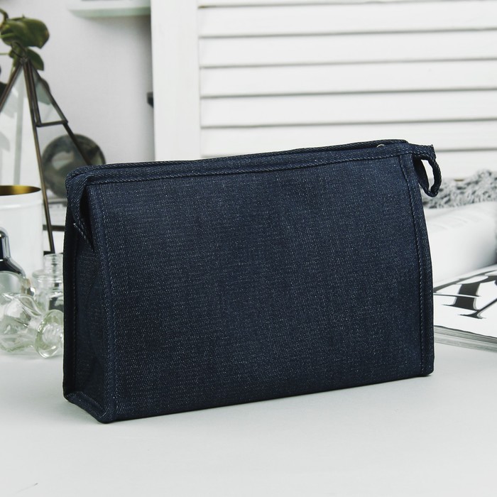 Косметичка "Джинс", отдел на молнии, цвет синий