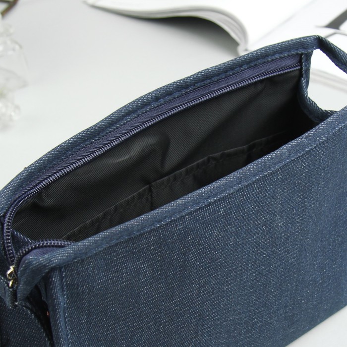 Косметичка "Джинс", отдел на молнии, цвет синий