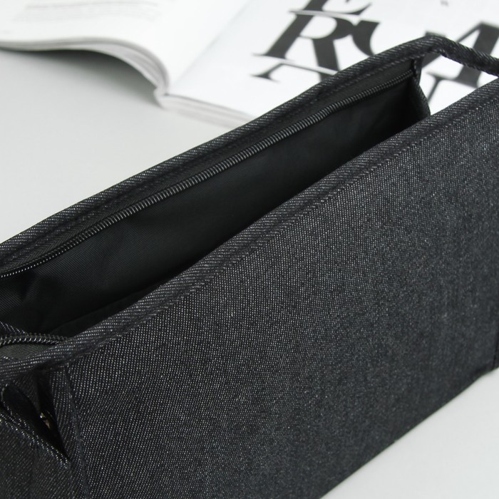 Косметичка "Джинс", отдел на молнии, цвет чёрный