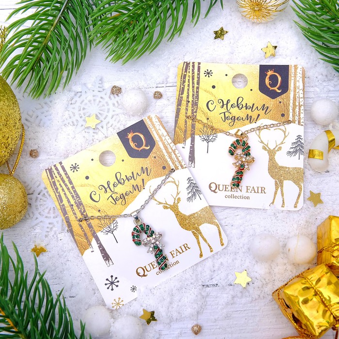 Кулон "Новогодний" леденец, цвет МИКС, 45 см