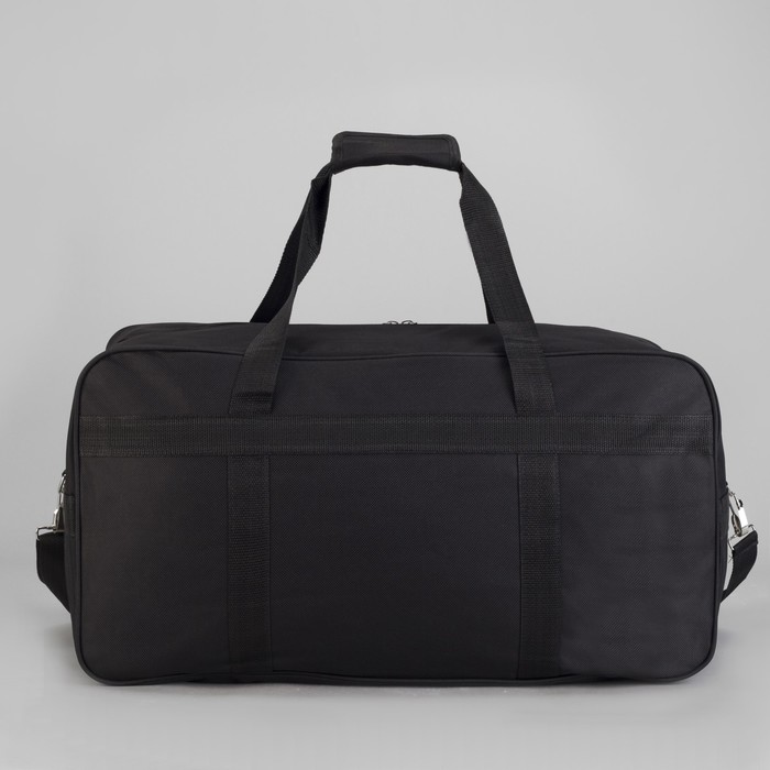 Сумка дорожная "Классика", отдел на молнии, 2 наружных кармана, длинный ремень, цвет чёрный