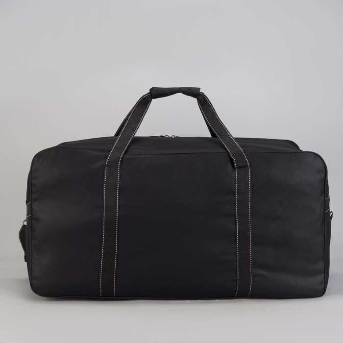 Сумка дорожная, отдел на молнии, 2 наружных кармана, длинный ремень, цвет чёрный