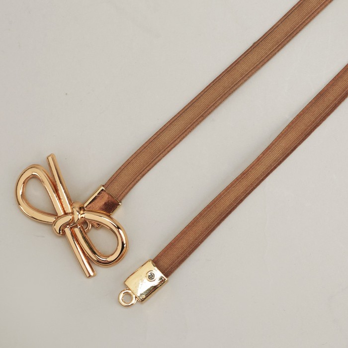 Ремень женский, пряжка золото, цвет бежевый