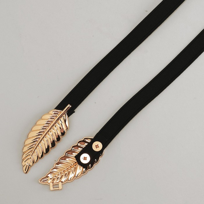 Ремень женский, пряжка золото, цвет чёрный