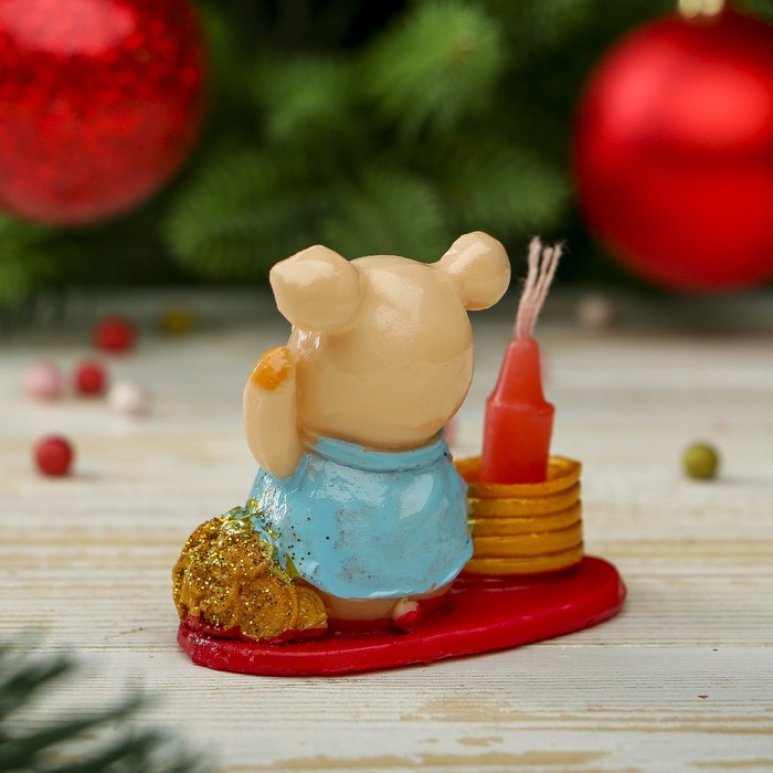 Сувенир полистоун со свечой "Денежная свинка" МИКС 6,3х7,7х4,3 см