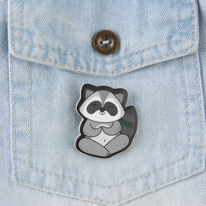 Значок антистресс с раскраской "Енот"