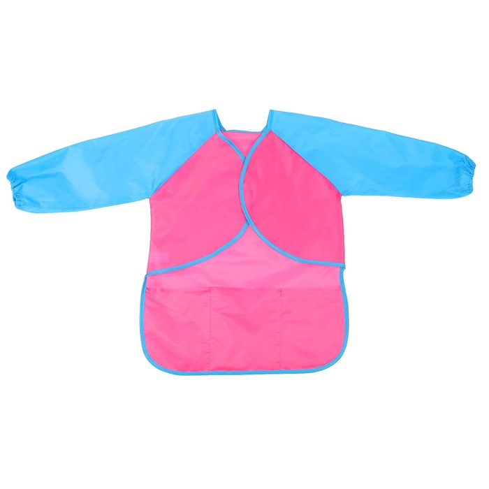 Фартук детский для творчества с рукавами и карманами, на липучке, размер S, цвет розовый