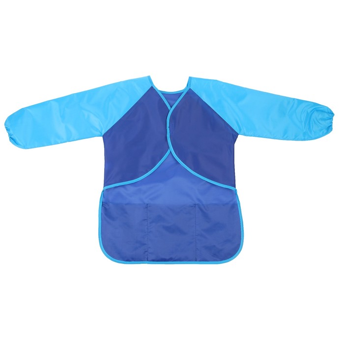 Фартук детский для творчества с рукавами и карманами, на липучке, размер M, цвет синий