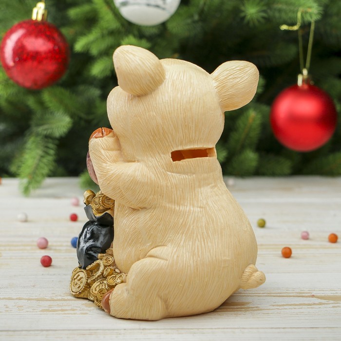 Копилка полистоун "Поросёнок с указателем - Добро пожаловать" МИКС 15х10,5х11,5 см