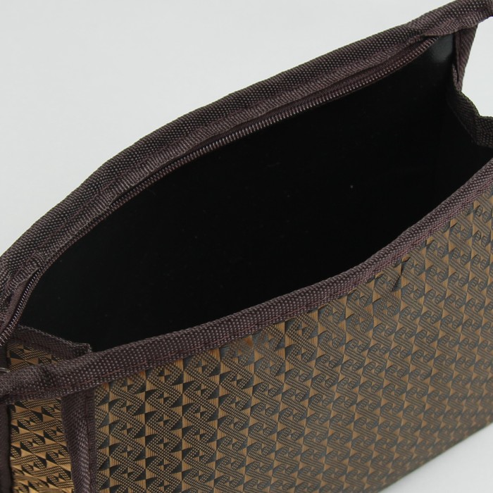 Косметичка "Ромбы", отдел на молнии, цвет кофе