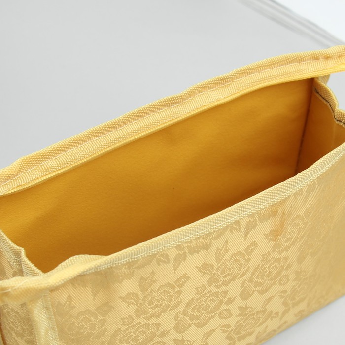 Косметичка "Розы", отдел на молнии, цвет золотой