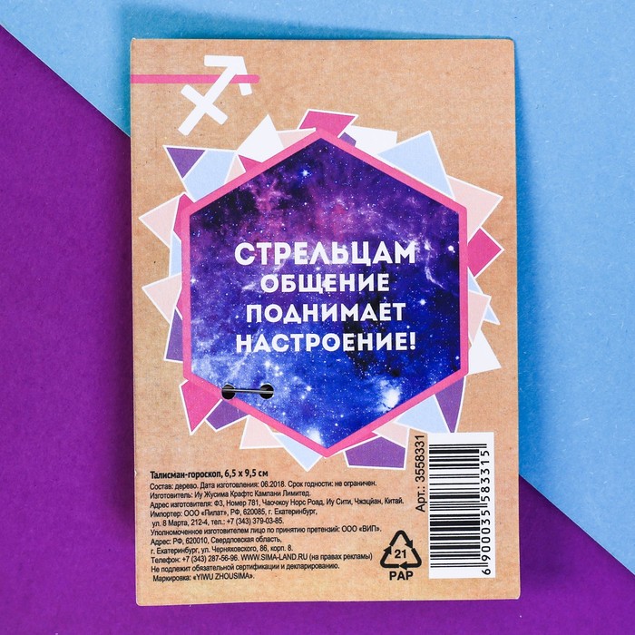 Брошь-талисман гороскоп "Стрелец"