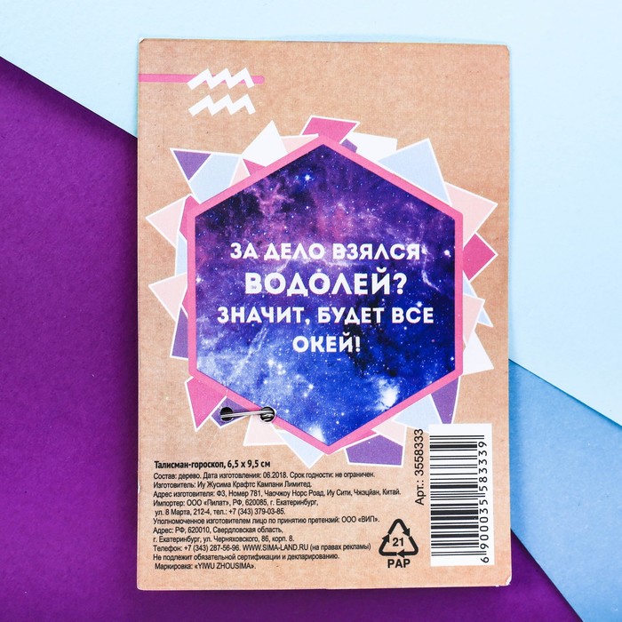 Брошь-талисман гороскоп "Водолей"