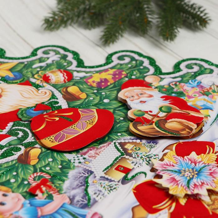 Плакат "Ёлочка и Дед мороз" с ангелочком 32,5*41 см