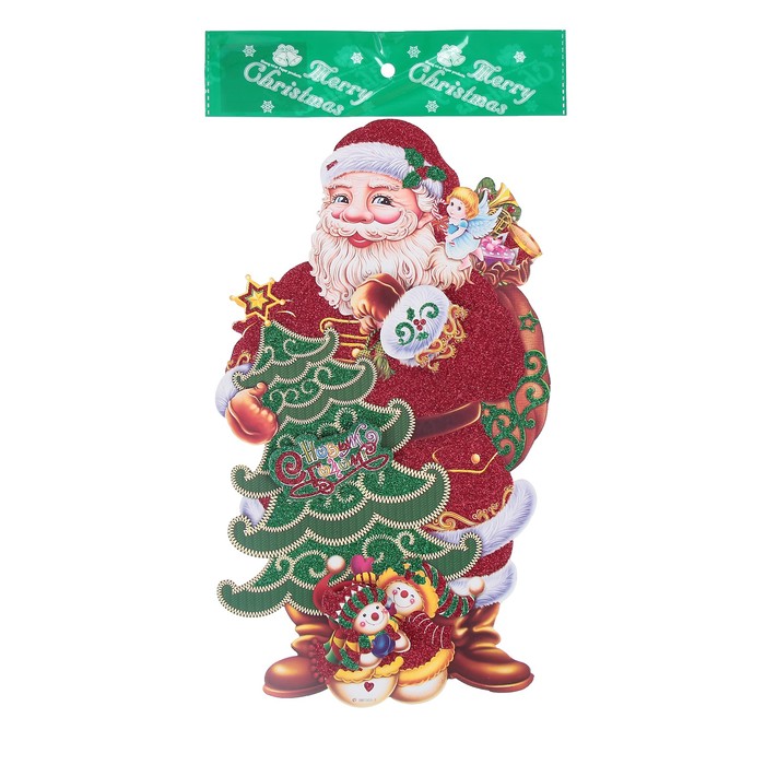 Плакат "Дед мороз с ёлкой" 30*52,5 см