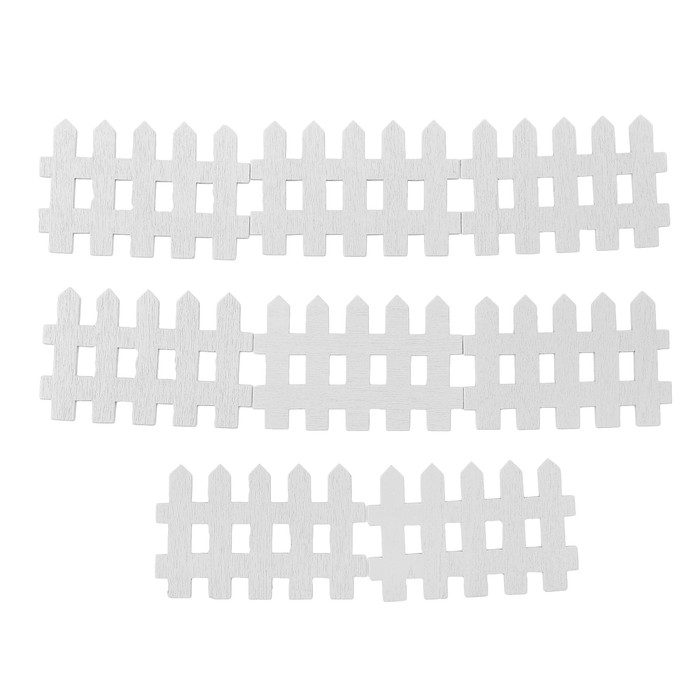 Миниатюра кукольная, набор 8 шт "Забор", рзамер 1 шт 0,3*4,5*3 см, цвет белый