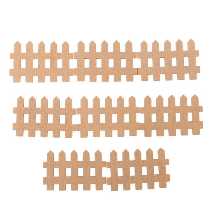 Миниатюра кукольная, набор 8 шт "Забор", рзамер 1 шт 0,3*4,5*3 см, цвет коричневый