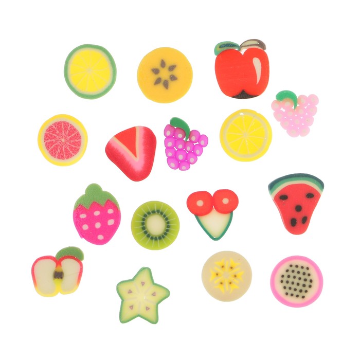 Декор для творчества пластик "Дольки фруктов" (набор 100 шт) 1х0,8 см