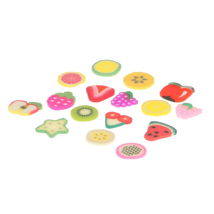 Декор для творчества пластик "Дольки фруктов" (набор 100 шт) 1х0,8 см
