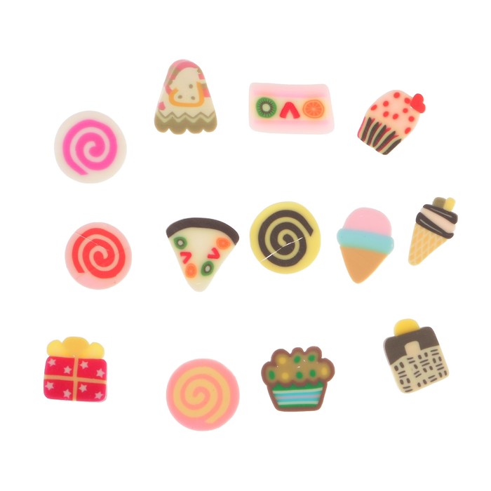 Декор для творчества пластик "Сладости" (набор 90 шт) 1х0,8 см