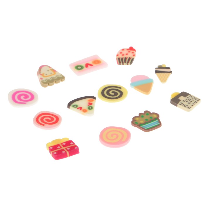 Декор для творчества пластик "Сладости" (набор 90 шт) 1х0,8 см