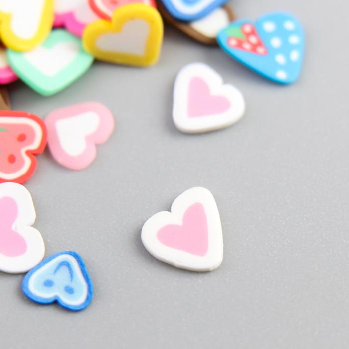 Декор для творчества пластик "Сердечки" (набор 90 шт) 1х0,8 см