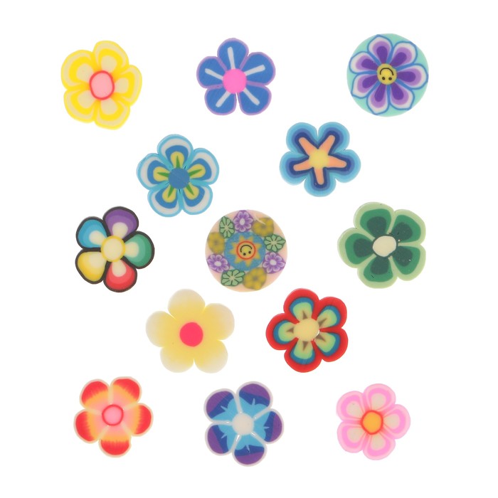 Декор для творчества пластик "Цветочки" (набор 100 шт) 1х0,8 см