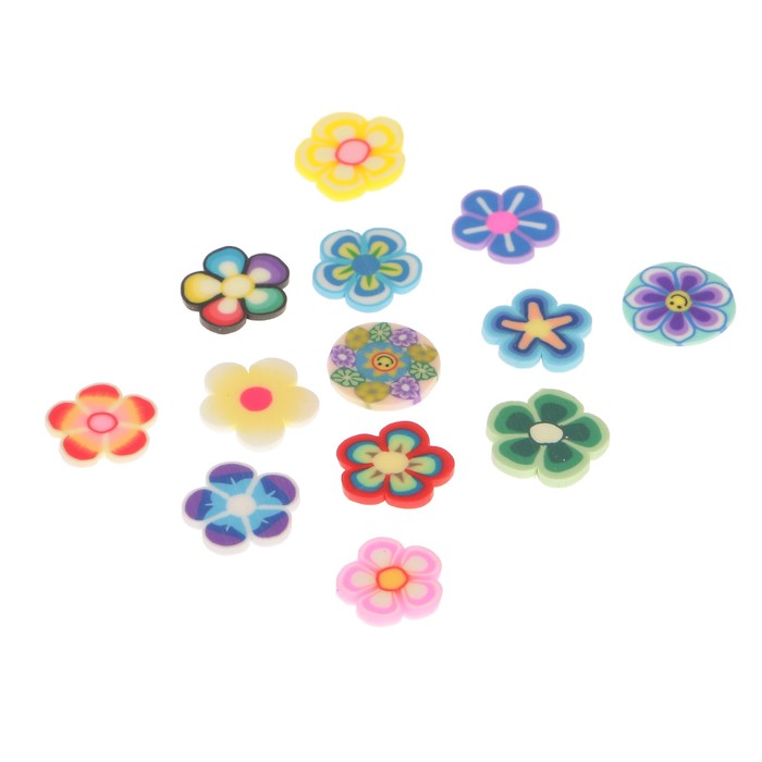 Декор для творчества пластик "Цветочки" (набор 100 шт) 1х0,8 см