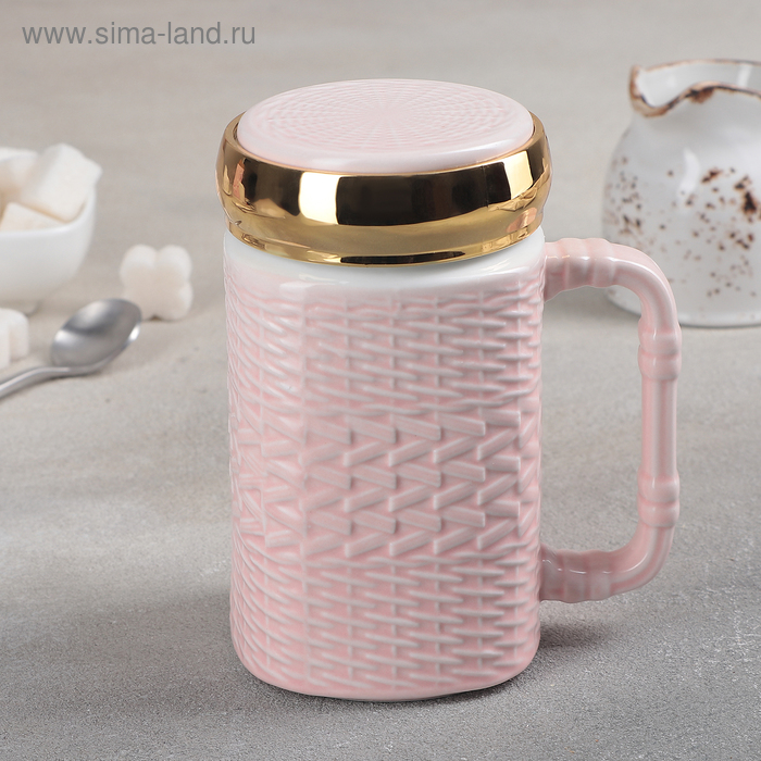 

Кружка «Шале», с крышкой, 450 мл, цвет МИКС