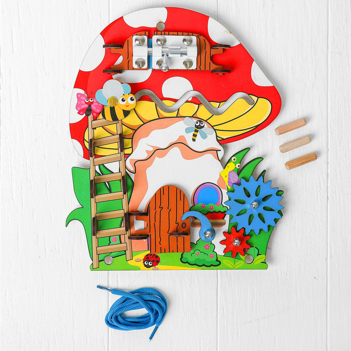 Бизиборд-мини "Грибочек", 20 × 23 см