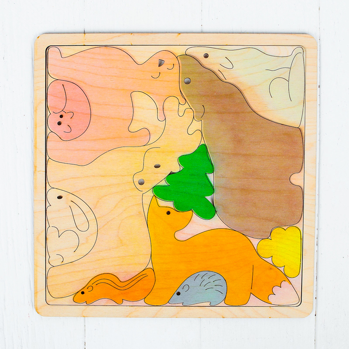 Развивающий пазл-головолока "Дикие животные", вид упаковки: термоусадочная плёнка